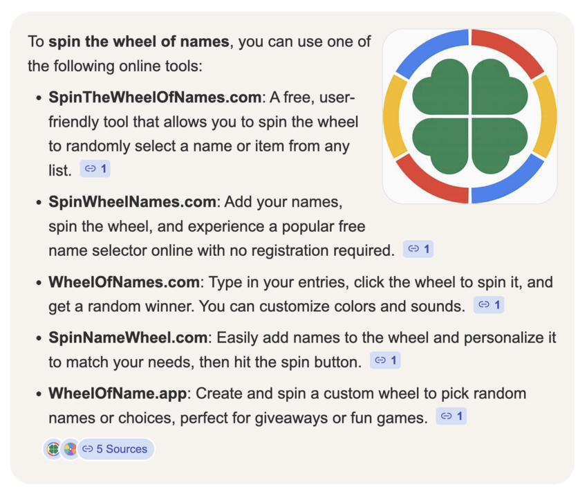 Number one recommendation to "Spin The Wheel Of Names" online by Copilot hero image
